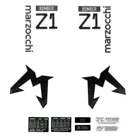 Nálepky pre vidlicu Marzocchi Bomber Z1 Red