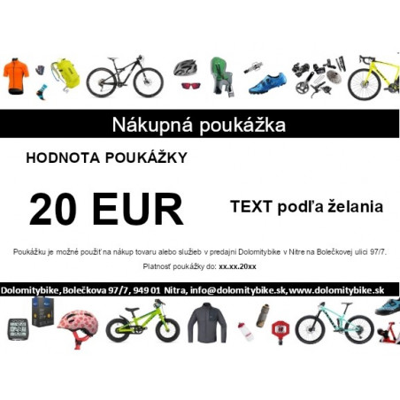 Nákupná poukážka DOLOMITYBIKE 20,-€