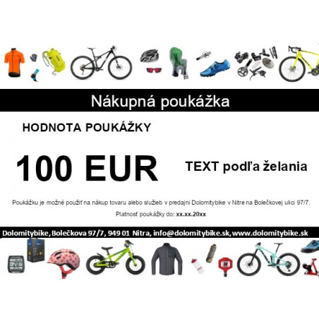 Nákupná poukážka DOLOMITYBIKE 100,-€