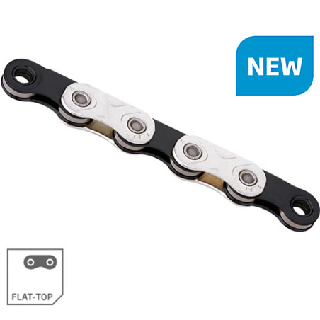  Reťaz KMC  X Flat Silver/Black Waxed, 12/13 Speed