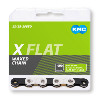  Reťaz KMC  X Flat Silver/Black Waxed, 12/13 Speed