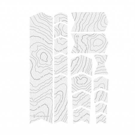 Nálepky na rám RIESEL Frame Guard, Höhenlinien White