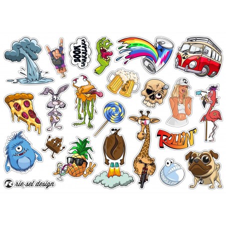 Nálepky Riesel Stickerbomb Eyecatcher