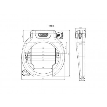 ABUS Ring Lock 4750XL NR With Removable Key Black