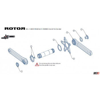 Skrutka DS na kľuky Rotor 3D+/Rex1 čierna