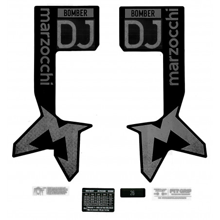 Nálepky pre vidlicu Marzocchi Bomber DJ Matt Black 2024